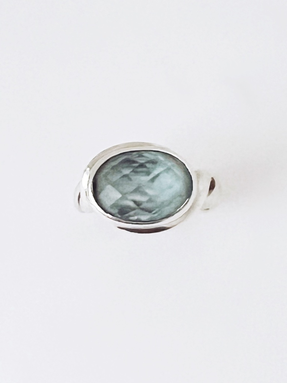 Faceted Blue Topaz Sterling Ring- A beauty that sparkles stunning blue
